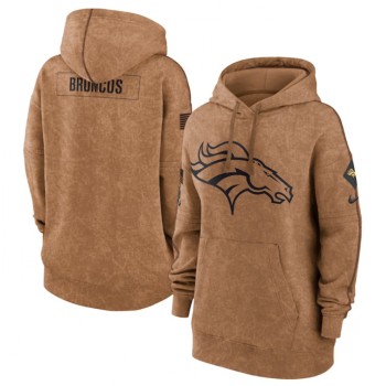 Women's Denver Broncos 2023 Brown Salute to Service Pullover Hoodie(Run Small) Women's Denver Broncos 2023 Brown Salute to Service Pullover Hoodie(Run Small)