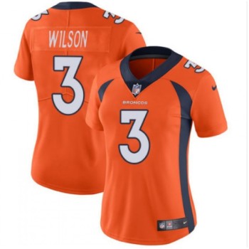 Women's Denver Broncos #3 Russell Wilson Orange Vapor Limited Stitched Jersey(Run Small) Women's Denver Broncos #3 Russell Wilson Orange Vapor Limited Stitched Jersey(Run Small)