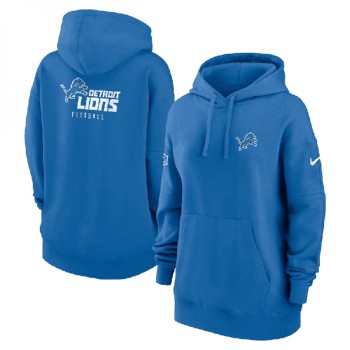 Women's Detroit Lions Blue Sideline Club Fleece Pullover Hoodie(Run Small) Women's Detroit Lions Blue Sideline Club Fleece Pullover Hoodie(Run Small)
