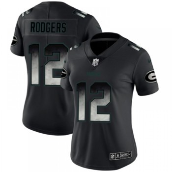 Women's Green Bay Packers #12 Aaron Rodgers Black 2019 Smoke Fashion Limited Stitched NFL Jersey(Run Small) Women's Green Bay Packers #12 Aaron Rodgers Black 2019 Smoke Fashion Limited Stitched NFL Jersey(Run Small)