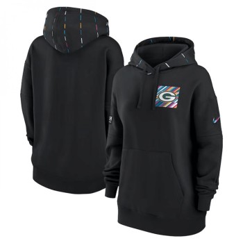 Women's Green Bay Packers Black 2023 Crucial Catch Club Pullover Hoodie(Run Small) Women's Green Bay Packers Black 2023 Crucial Catch Club Pullover Hoodie(Run Small)