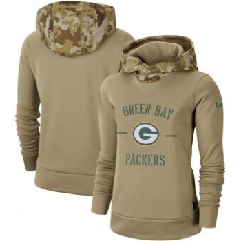 Women's Green Bay Packers Khaki 2019 Salute to Service Therma Pullover Hoodie(Run Small) Women's Green Bay Packers Khaki 2019 Salute to Service Therma Pullover Hoodie(Run Small)