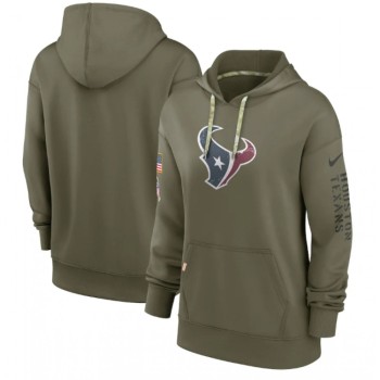 Women's Houston Texans 2022 Olive Salute to Service Therma Performance Pullover Hoodie(Run Small) Women's Houston Texans 2022 Olive Salute to Service Therma Performance Pullover Hoodie(Run Small)