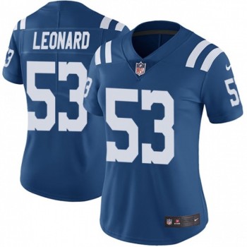 Women's Indianapolis Colts #53 Darius Leonard Blue Vapor Untouchable Limited Stitched NFL Jersey(Run Small) Women's Indianapolis Colts #53 Darius Leonard Blue Vapor Untouchable Limited Stitched NFL Jersey(Run Small)