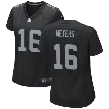 Women's Las Vegas Raiders #16 Jakobi Meyers Black Stitched Jersey(Run Small) Women's Las Vegas Raiders #16 Jakobi Meyers Black Stitched Jersey(Run Small)