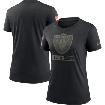 Women's Las Vegas Raiders 2020 Black Salute To Service Performance T-Shirt (Run Small) Women's Las Vegas Raiders 2020 Black Salute To Service Performance T-Shirt (Run Small)