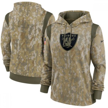 Women's Las Vegas Raiders 2021 Camo Salute To Service Therma Performance Pullover Hoodie(Run Small) Women's Las Vegas Raiders 2021 Camo Salute To Service Therma Performance Pullover Hoodie(Run Small)