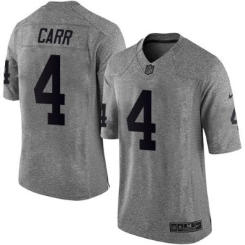 Women's Las Vegas Raiders #4 Derek Carr Grey Stitched NFL Jersey(Run Small) Women's Las Vegas Raiders #4 Derek Carr Grey Stitched NFL Jersey(Run Small)