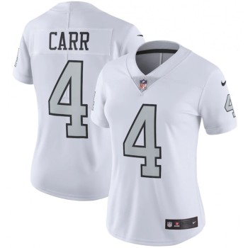 Women's Las Vegas Raiders #4 Derek Carr White Color Rush Limited Stitched Jersey(Run Small) Women's Las Vegas Raiders #4 Derek Carr White Color Rush Limited Stitched Jersey(Run Small)
