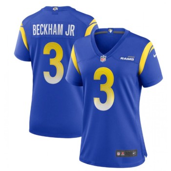 Women's Los Angeles Rams #3 Odell Beckham Jr. Royal Vapor Untouchable Limited Stitched Jersey(Run Small)