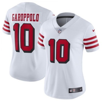 Women's NFL San Francisco 49ers #10 Jimmy Garoppolo White Vapor Untouchable Limited Stitched Jersey Women's NFL San Francisco 49ers #10 Jimmy Garoppolo White Vapor Untouchable Limited Stitched Jersey