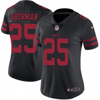 Women's NFL San Francisco 49ers #25 Richard Sherman Black Vapor Untouchable Limited Stitched Jersey(Run Small) Women's NFL San Francisco 49ers #25 Richard Sherman Black Vapor Untouchable Limited Stitched Jersey(Run Small)