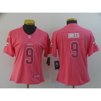 Women's New Orleans Saints #9 Drew Brees Pink Vapor Untouchable Limited Stitched NFL Jersey