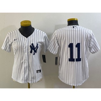 Women's New York Yankees #11 Anthony Volpe White Cool Base Stitched Jersey(Run Small) Women's New York Yankees #11 Anthony Volpe White Cool Base Stitched Jersey(Run Small)