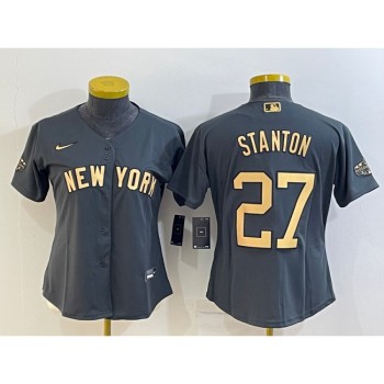 Women's New York Yankees #27 Giancarlo Stanton 2022 All-Star Charcoal Stitched Baseball Jersey(Run Small) Women's New York Yankees #27 Giancarlo Stanton 2022 All-Star Charcoal Stitched Baseball Jersey(Run Small)
