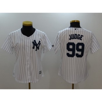 Women's New York Yankees #99 Aaron Judge White Cool Base Stitched MLB Jersey(Run Small) Women's New York Yankees #99 Aaron Judge White Cool Base Stitched MLB Jersey(Run Small)
