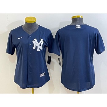 Women's New York Yankees Blank Navy Stitched Baseball Jersey(Run Small) Women's New York Yankees Blank Navy Stitched Baseball Jersey(Run Small)