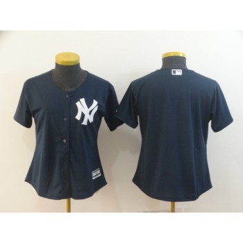 Women's New York Yankees Navy Blank Cool Base Stitched MLB Jersey(Run Small) Women's New York Yankees Navy Blank Cool Base Stitched MLB Jersey(Run Small)