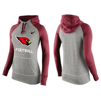 Women's Arizona Cardinals Performance Hoodie Grey & Red_1