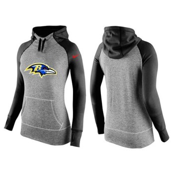 Women's Baltimore Ravens Performance Hoodie Grey & Black_2