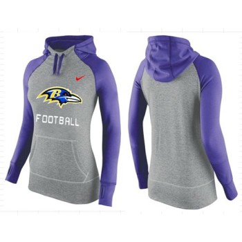 Women's Baltimore Ravens Performance Hoodie Grey & Purple_1