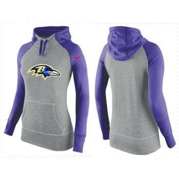 Women's Baltimore Ravens Performance Hoodie Grey & Purple_2