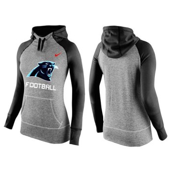 Women's Carolina Panthers Performance Hoodie Grey & Black Women's Carolina Panthers Performance Hoodie Grey & Black