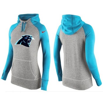 Women's Carolina Panthers Performance Hoodie Grey & Light Blue_2 Women's Carolina Panthers Performance Hoodie Grey & Light Blue_2