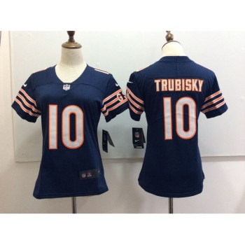 Women's Chicago Bears #10 Mitchell Trubisky Blue Untouchable Limited Stitched NFL Jersey