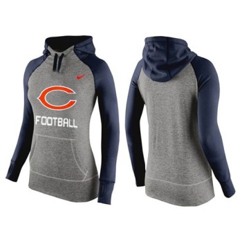 Women's Chicago Bears Performance Hoodie Grey & Dark Blue