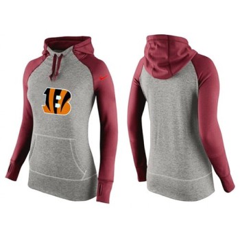 Women's Cincinnati Bengals Performance Hoodie Grey & Red_3 Women's Cincinnati Bengals Performance Hoodie Grey & Red_3