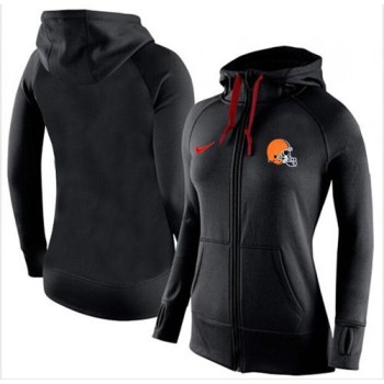 Women's Cleveland Browns Full-Zip Performance Hoodie Black
