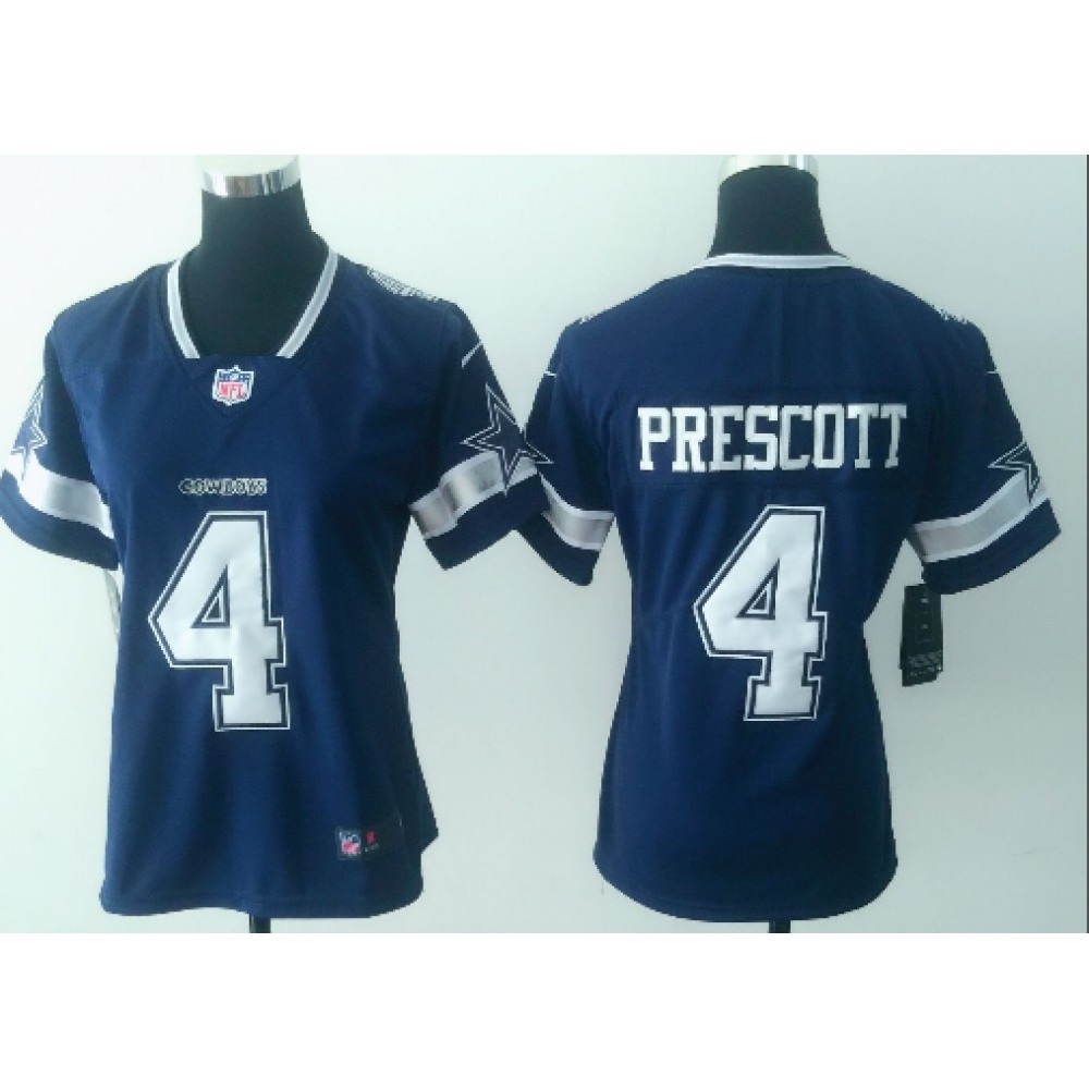 Women's Dallas Cowboys #4 Dak Prescott Navy Blue Untouchable Limited Stitched NFL Jersey