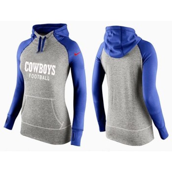 Women's Dallas Cowboys Performance Hoodie Grey & Blue Women's Dallas Cowboys Performance Hoodie Grey & Blue