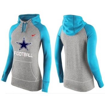Women's Dallas Cowboys Performance Hoodie Grey & Light Blue Women's Dallas Cowboys Performance Hoodie Grey & Light Blue
