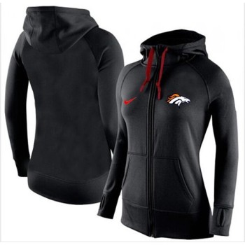 Women's Denver Broncos Full-Zip Performance Hoodie Black Women's Denver Broncos Full-Zip Performance Hoodie Black