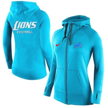 Women's Detroit Lions Full-Zip Performance Hoodie Light Blue Women's Detroit Lions Full-Zip Performance Hoodie Light Blue