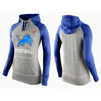 Women's Detroit Lions Performance Hoodie Grey & Blue_1 Women's Detroit Lions Performance Hoodie Grey & Blue_1