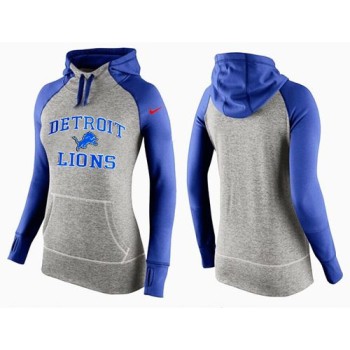 Women's Detroit Lions Performance Hoodie Grey & Blue_2