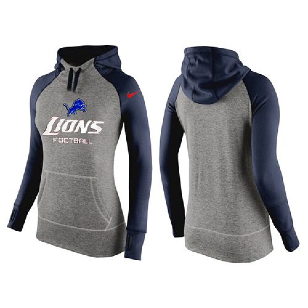 Women's Detroit Lions Performance Hoodie Grey & Dark Blue