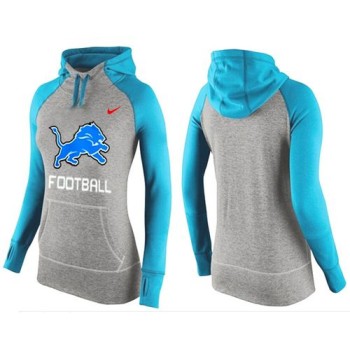 Women's Detroit Lions Performance Hoodie Grey & Light Blue Women's Detroit Lions Performance Hoodie Grey & Light Blue