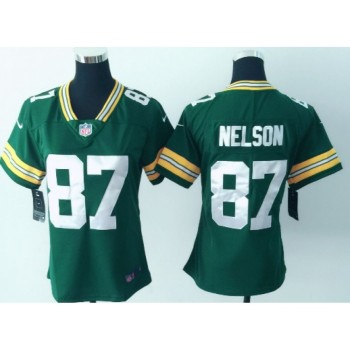 Women's Green Bay Packers #87 Jordy Nelson Green Vapor Untouchable Limited Stitched NFL Jersey