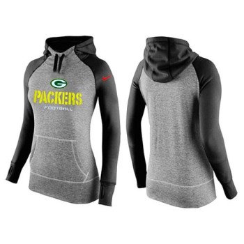 Women's Green Bay Packers Performance Hoodie Grey & Black Women's Green Bay Packers Performance Hoodie Grey & Black