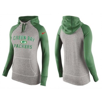 Women's Green Bay Packers Performance Hoodie Grey & Green Women's Green Bay Packers Performance Hoodie Grey & Green
