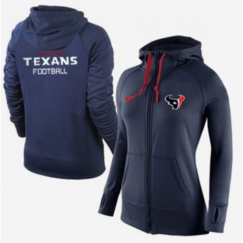 Women's Houston Texans Full-Zip Performance Hoodie Dark Blue Women's Houston Texans Full-Zip Performance Hoodie Dark Blue