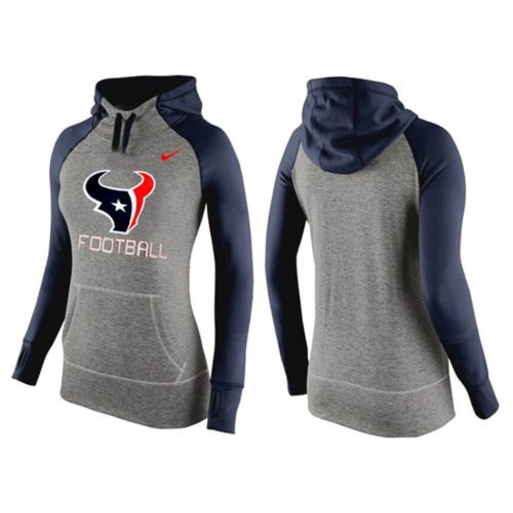 Women's Houston Texans Performance Hoodie Grey & Dark Blue