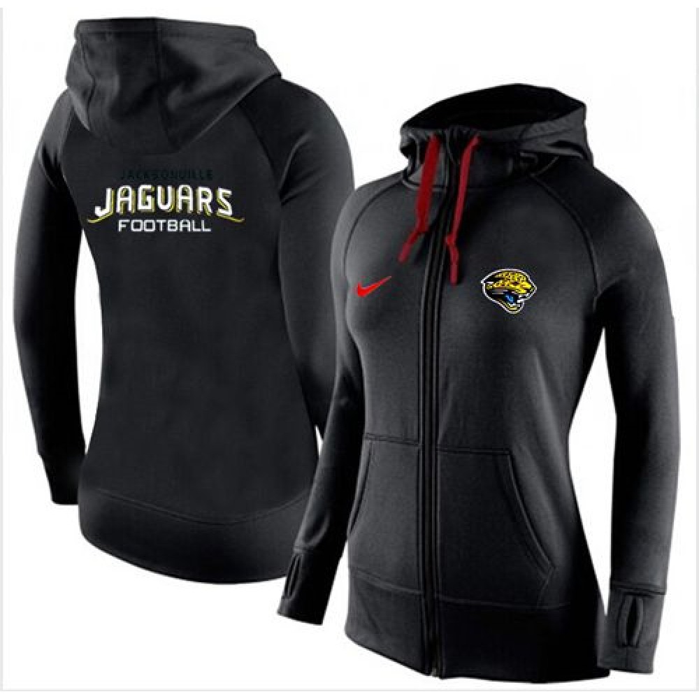 Women's Jacksonville Jaguars Full-Zip Performance Hoodie Black
