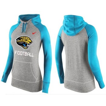 Women's Jacksonville Jaguars Performance Hoodie Grey & Blue Women's Jacksonville Jaguars Performance Hoodie Grey & Blue