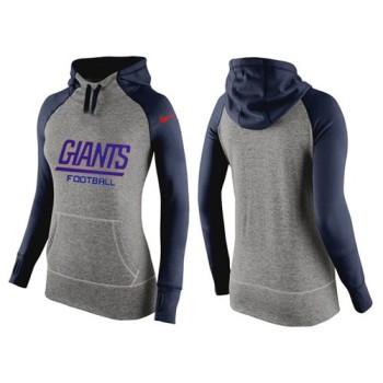 Women's New York Giants Performance Hoodie Grey & Dark Blue