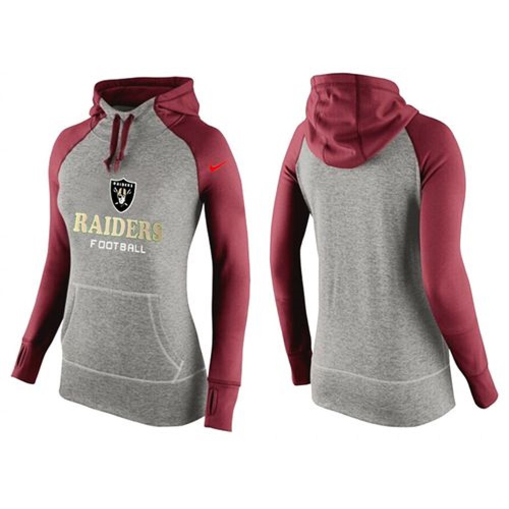 Women's Oakland Raiders Performance Hoodie Grey & Red